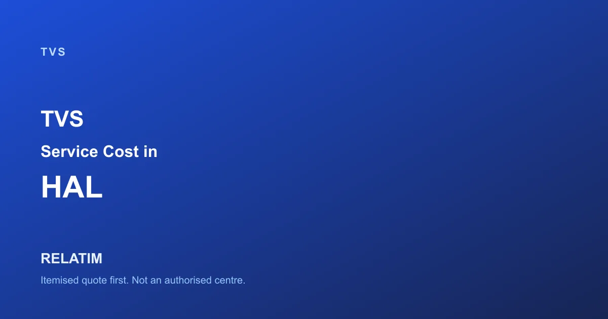 TVS Service Cost in HAL, Bangalore